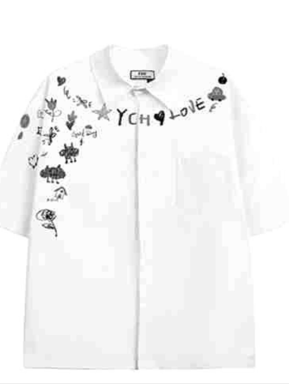 White Sketch Art Shirt